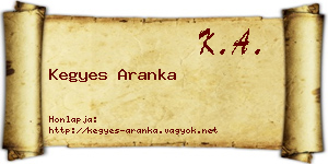 Kegyes Aranka névjegykártya